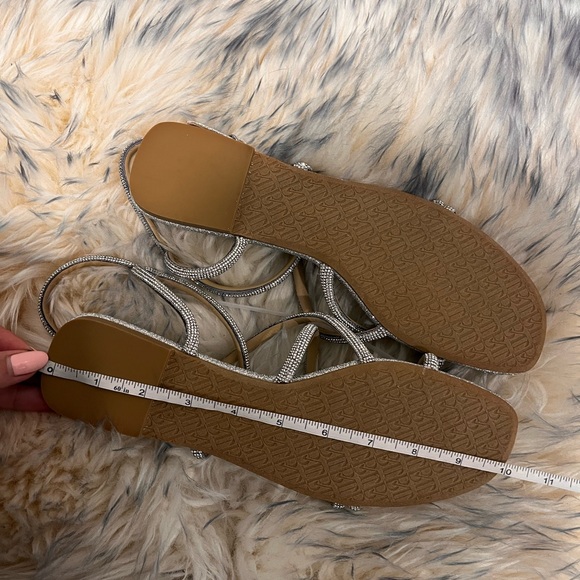 Badgley Mischka Glittering Silver Sandals - Picture 8 of 9